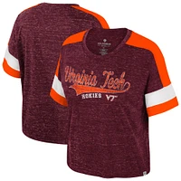 Women's Colosseum Maroon Virginia Tech Hokies Ruth Color Block Scoop Neck T-Shirt