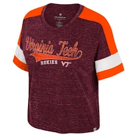Women's Colosseum Maroon Virginia Tech Hokies Ruth Color Block Scoop Neck T-Shirt