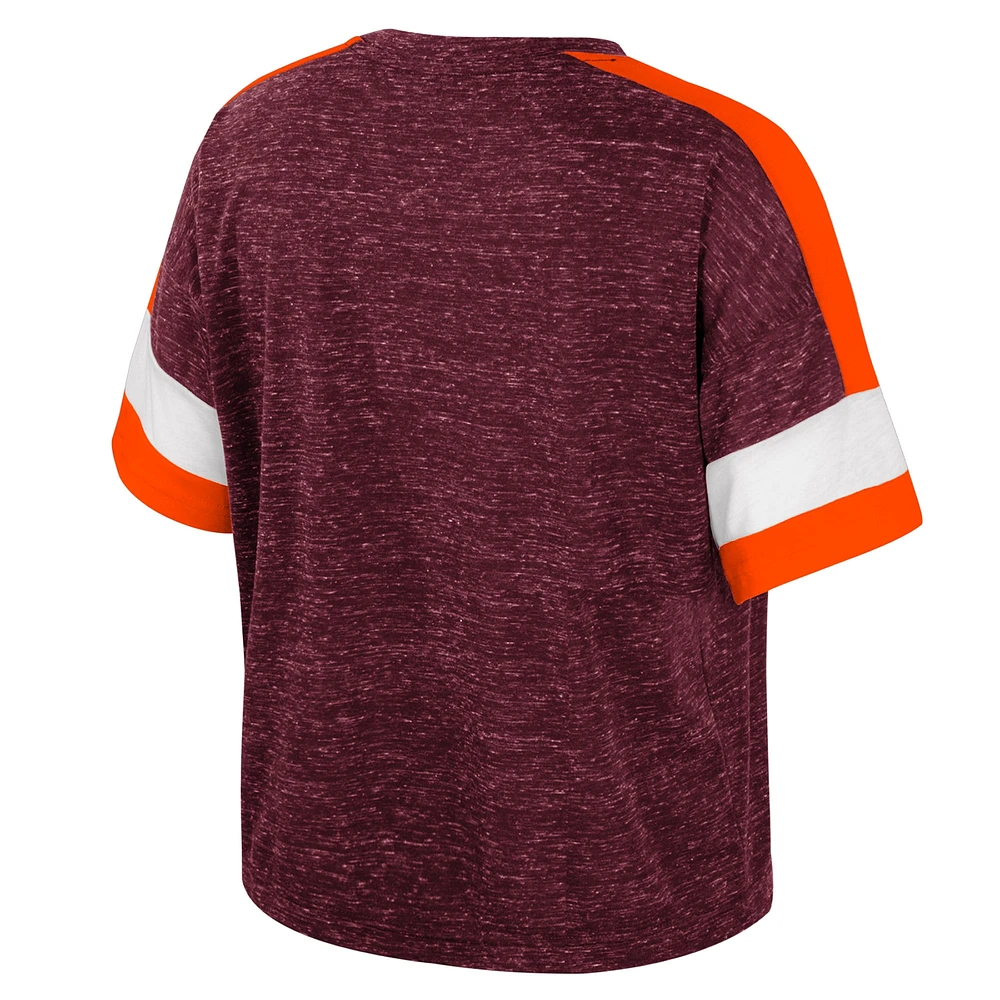 Women's Colosseum Maroon Virginia Tech Hokies Ruth Color Block Scoop Neck T-Shirt
