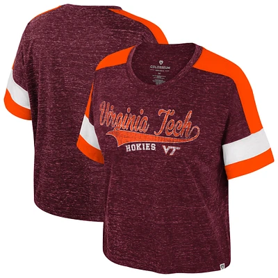 Women's Colosseum Maroon Virginia Tech Hokies Ruth Color Block Scoop Neck T-Shirt