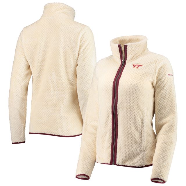 Columbia Cream Virginia Tech Hokies Fireside II Sherpa Veste entièrement zippée pour femme