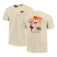T-shirt Coquette Virginia Tech Hokies pour femme, couleur crème, confort et couleurs