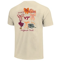T-shirt Coquette Virginia Tech Hokies pour femme, couleur crème, confort et couleurs