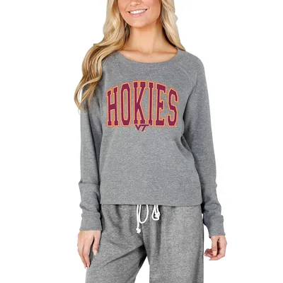 Virginia Tech Hokies Concepts Sport Women's Mainstream Terry Long Sleeve T-Shirt - Gray