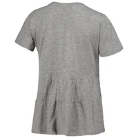 Women's Gray Virginia Tech Hokies Willow Ruffle-Bottom T-Shirt