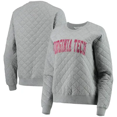Virginia Tech Hokies Women's Quilted Raglan Pullover Sweatshirt - Heathered Gray