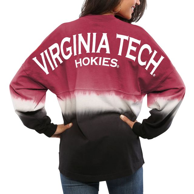 Maillot Femme Maroon Virginia Tech Hokies Ombre Long Sleeve Dip-Dyed Spirit