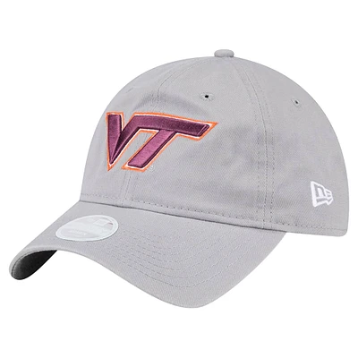 Casquette ajustable 9TWENTY pour femme avec logo Virginia Tech Hokies de New Era gris