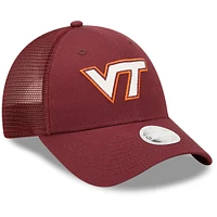 Women's New Era Maroon Virginia Tech Hokies 9FORTY Logo Spark Trucker Snapback Hat