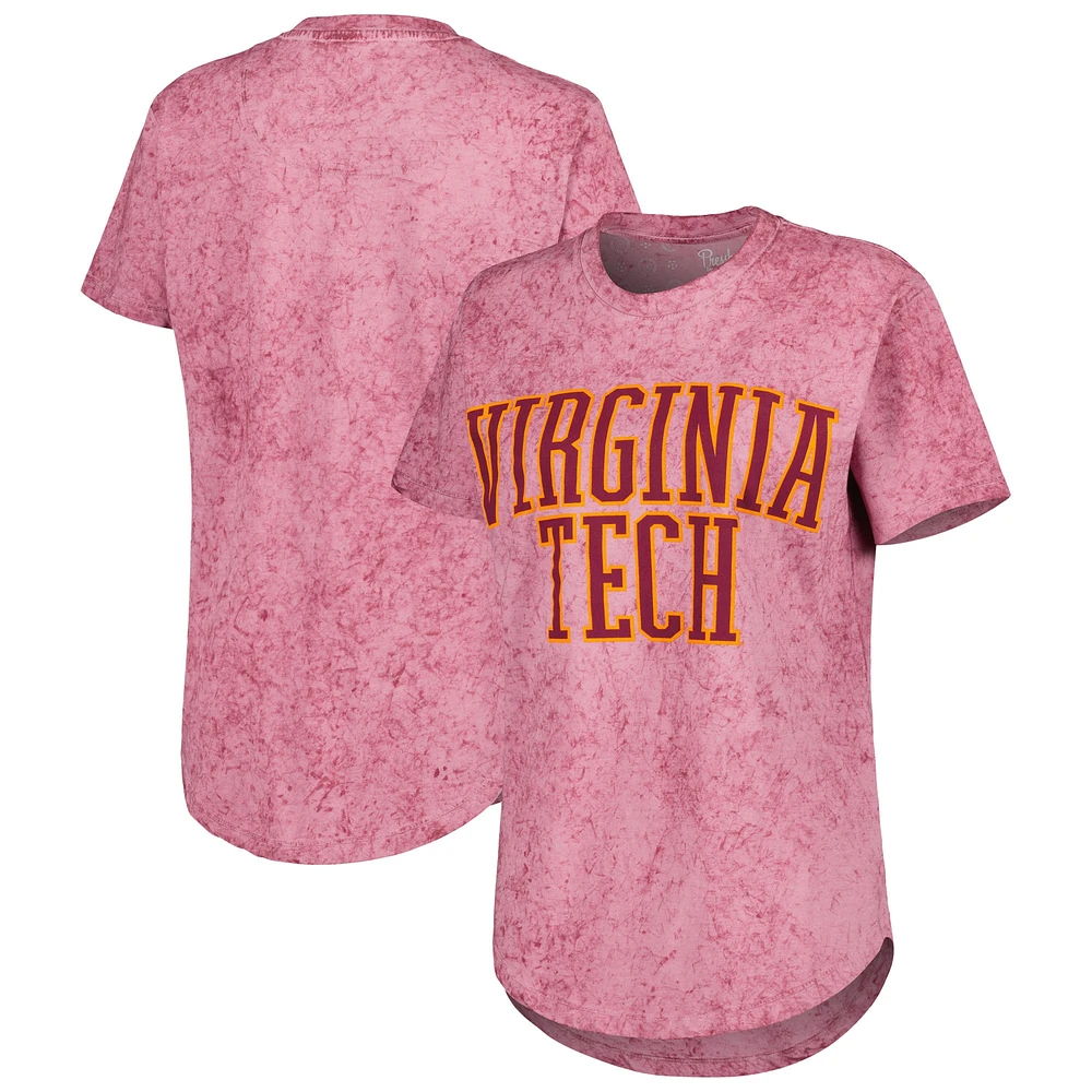 T-shirt Femme Pressbox Virginia Tech Hokies Southlawn Sun-Washed Bordeaux