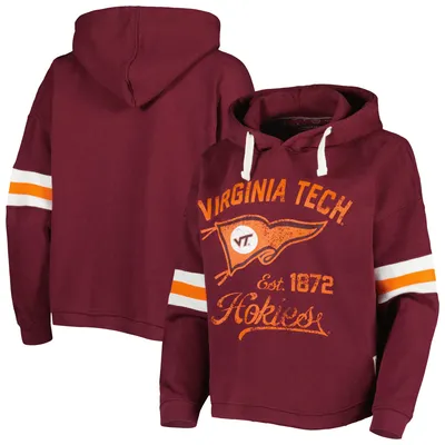 Virginia Tech Hokies Pressbox Women's Super Pennant Pullover Hoodie - Maroon