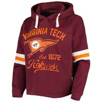 Women's Pressbox Maroon Virginia Tech Hokies Super Pennant Pullover Hoodie