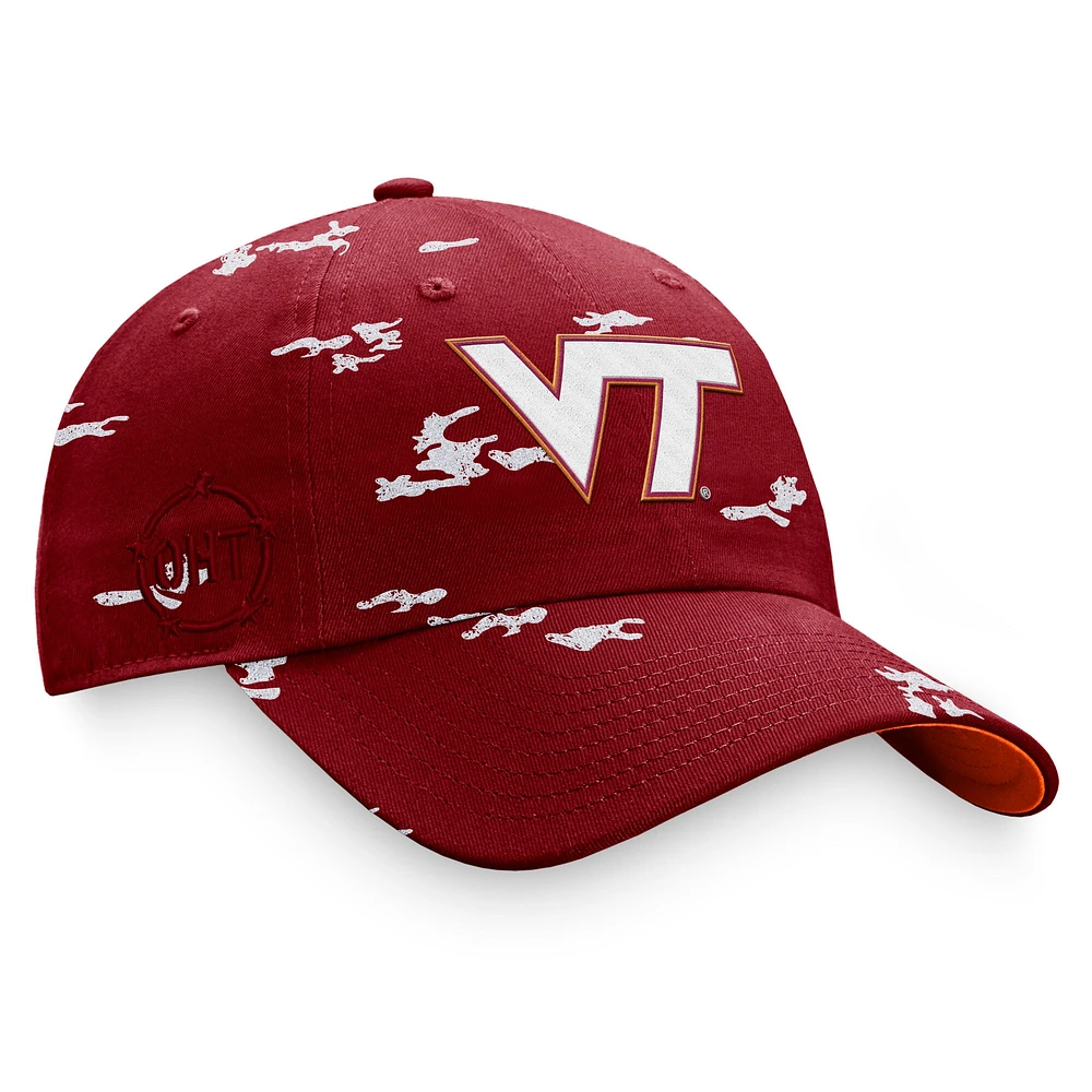 Casquette réglable pour femme Top of the World Virginia Tech Hokies OHT Military Appreciation Betty