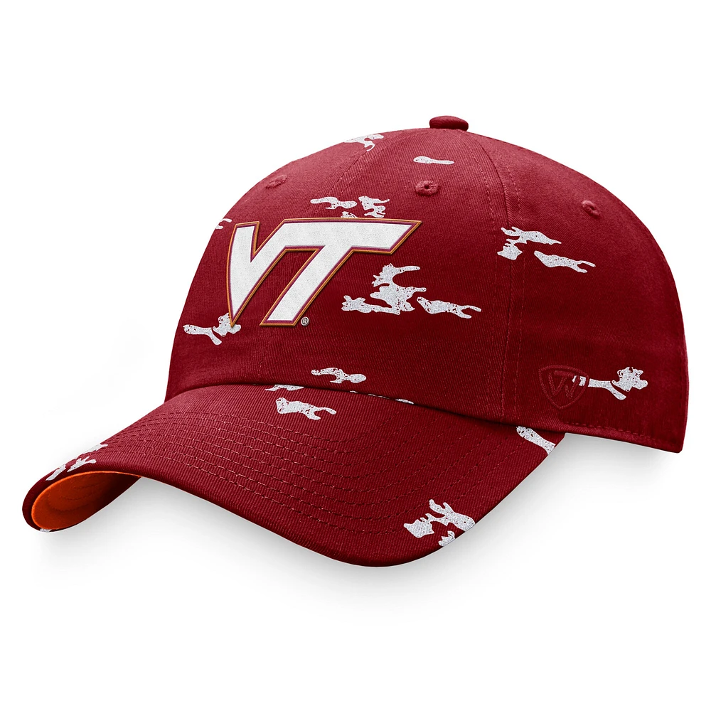 Casquette réglable pour femme Top of the World Virginia Tech Hokies OHT Military Appreciation Betty