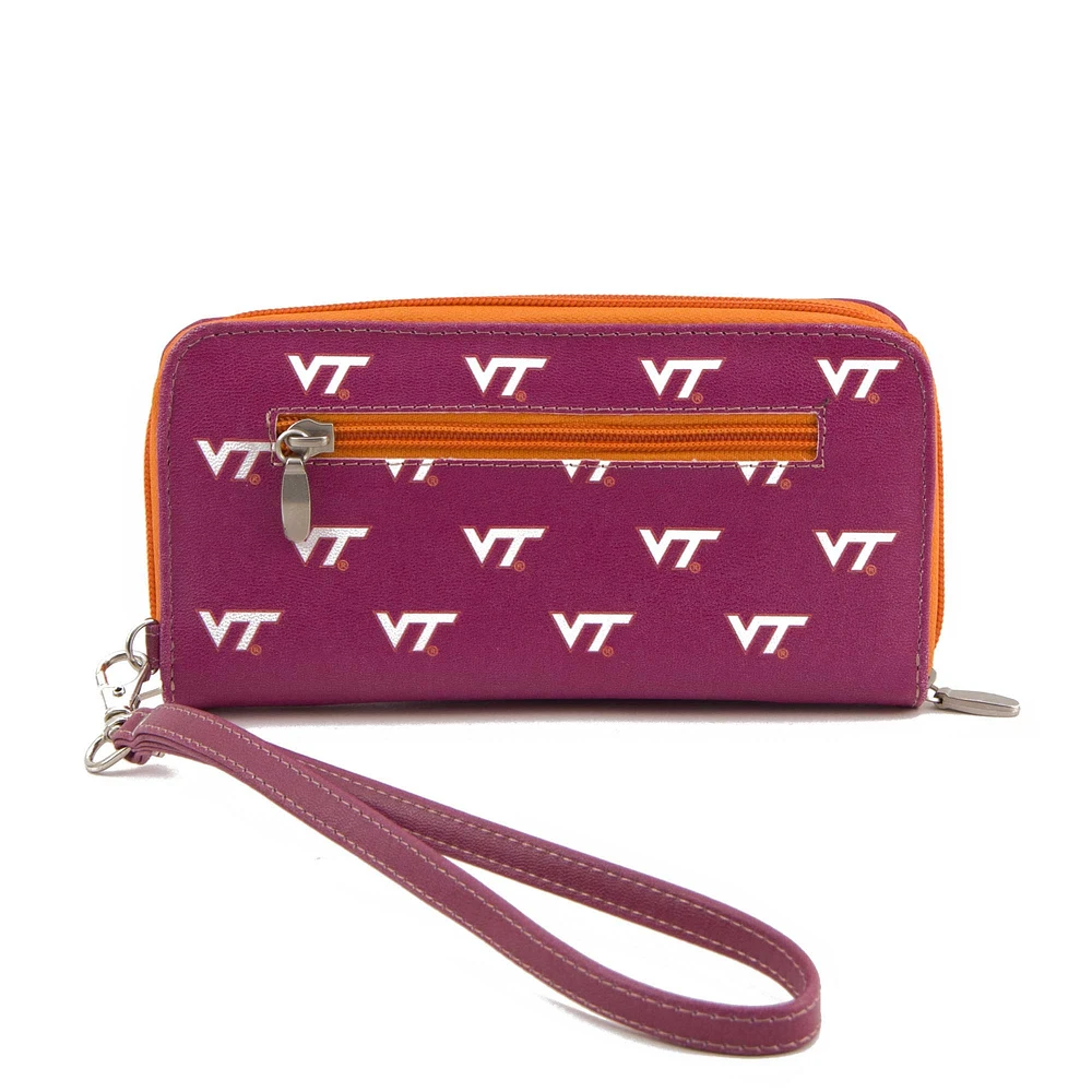 Virginia Tech Hokies Portefeuille zippé pour femme