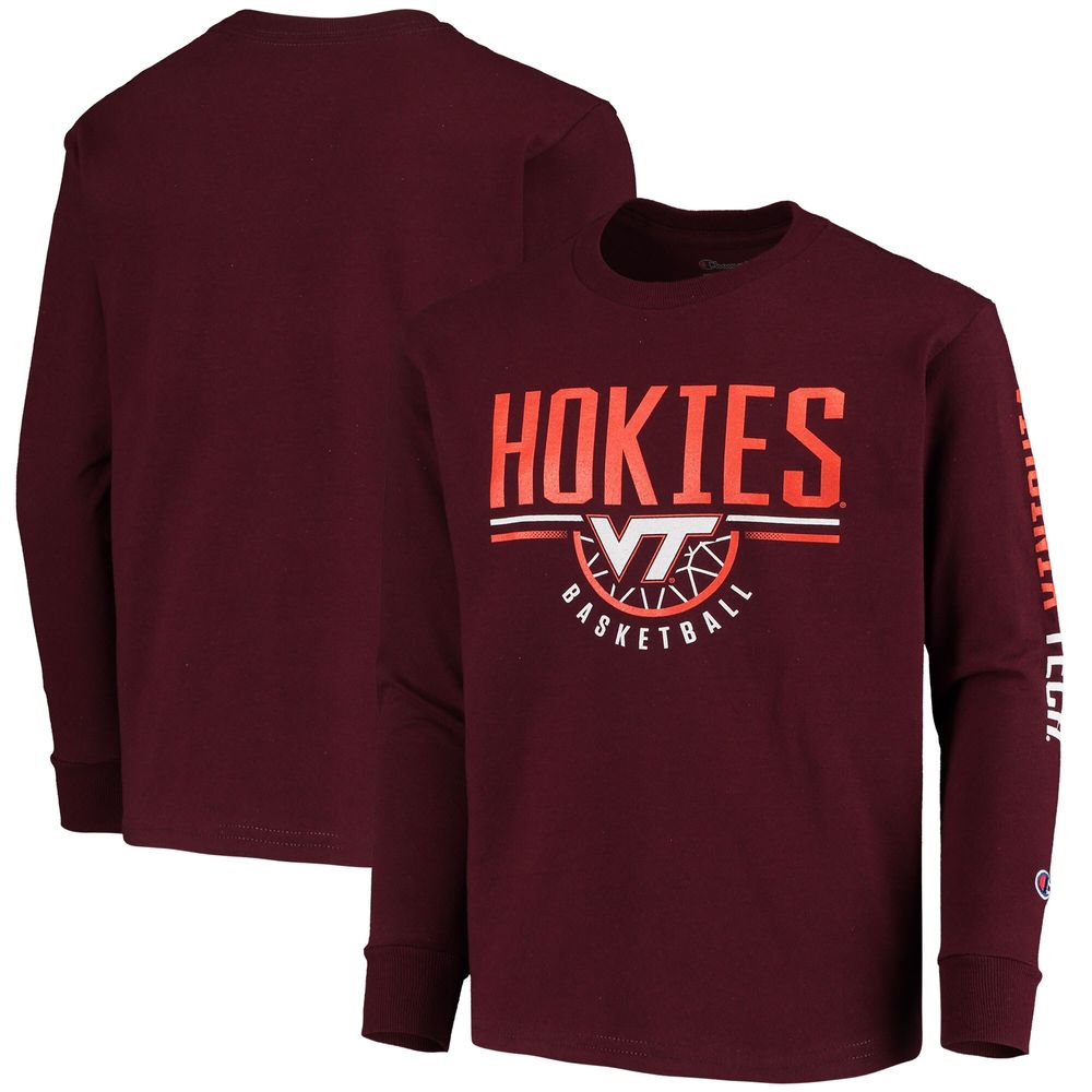 Youth Champion Maroon Virginia Tech Hokies Basketball Long Sleeve T-Shirt