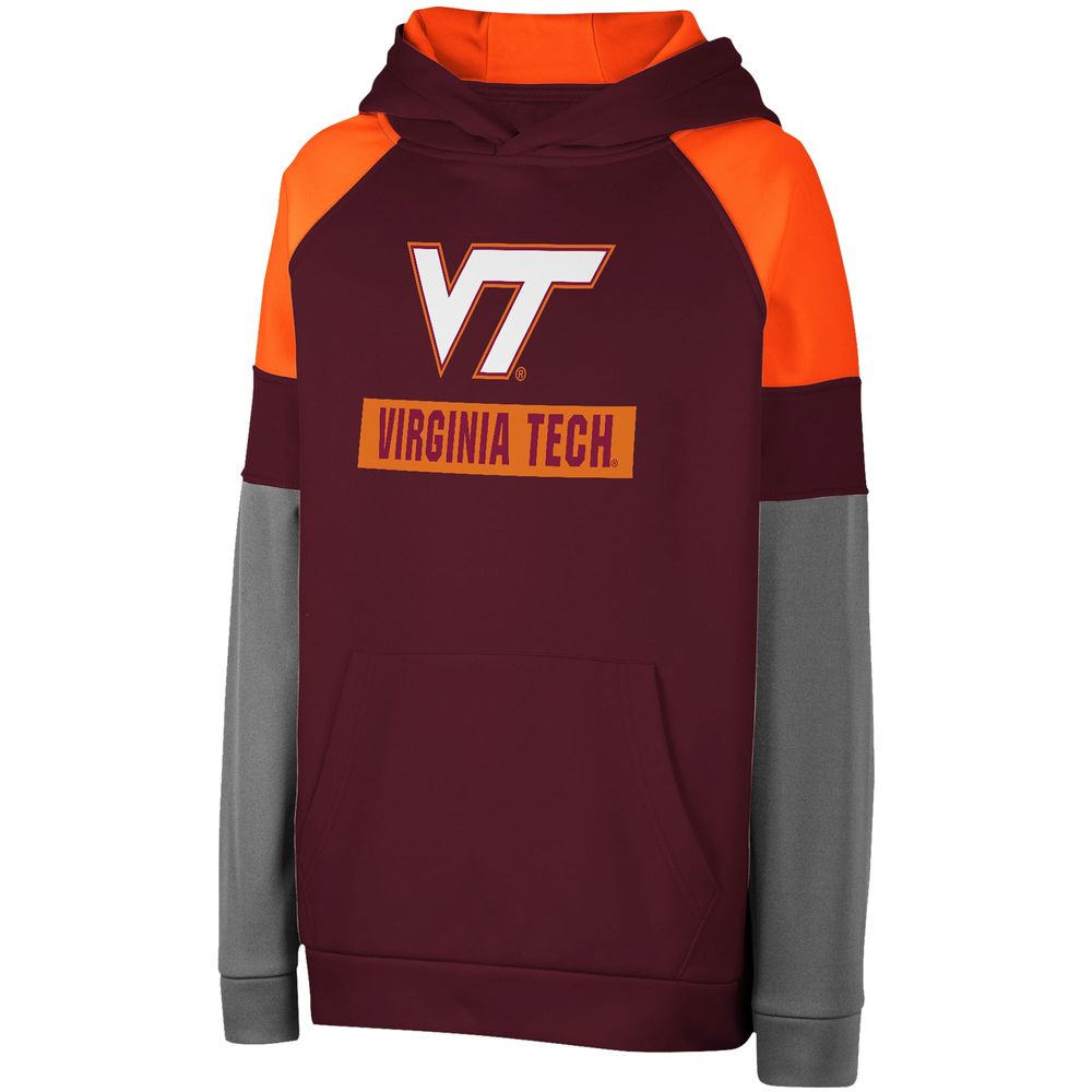 Youth Colosseum Maroon Virginia Tech Hokies Colorblocked Raglan Pullover Hoodie