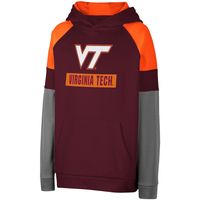Youth Colosseum Maroon Virginia Tech Hokies Colorblocked Raglan Pullover Hoodie