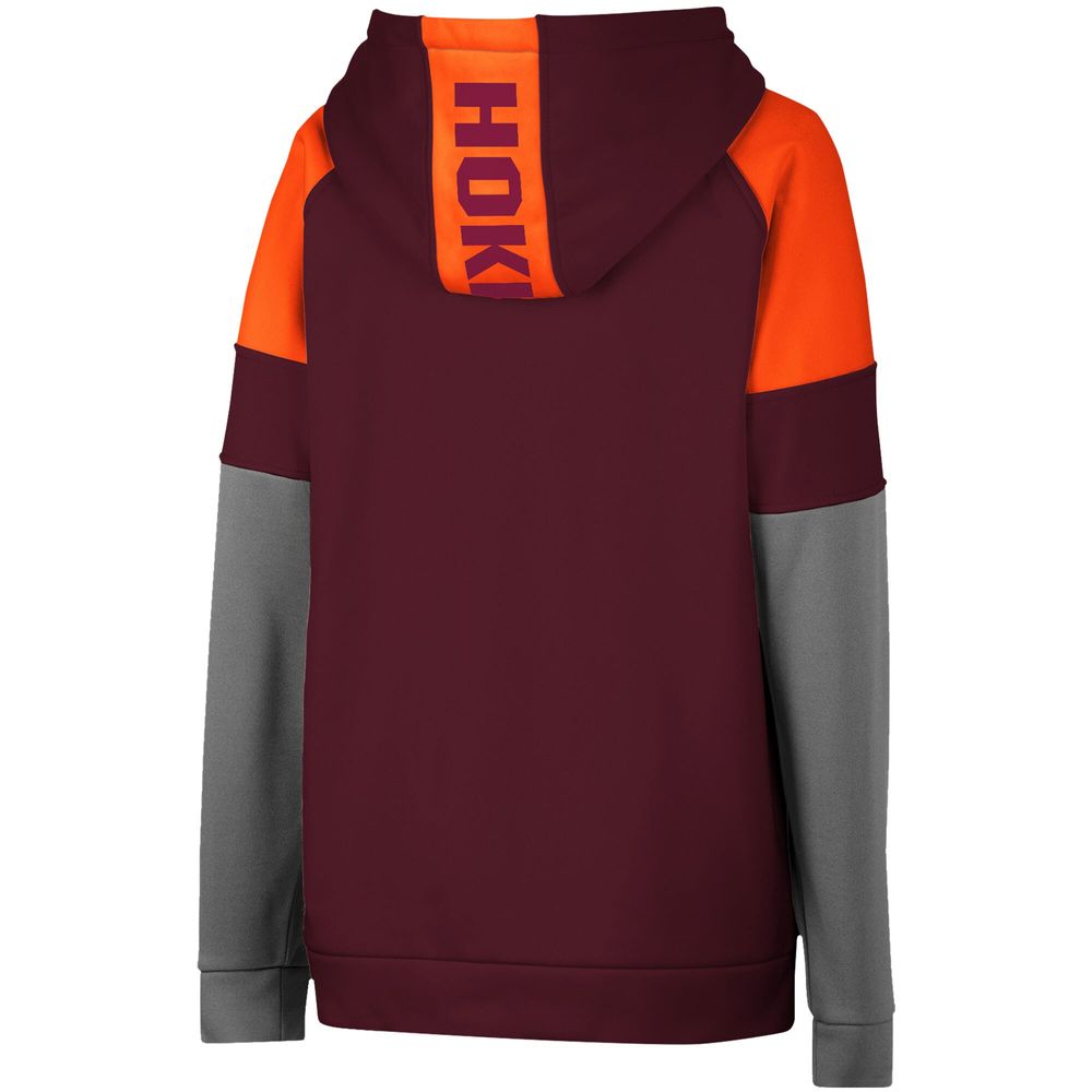 Youth Colosseum Maroon Virginia Tech Hokies Colorblocked Raglan Pullover Hoodie