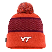 Bonnet en tricot à revers avec pompon Nike Orange Virginia Tech Hokies 2024 Sideline Peak pour jeune