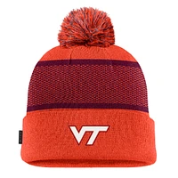 Bonnet en tricot à revers avec pompon Nike Orange Virginia Tech Hokies 2024 Sideline Peak pour jeune