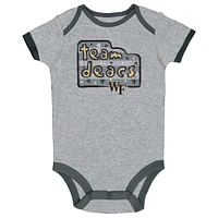 Infant Champion Black/Gray/White Wake Forest Demon Deacons 3-Pack Bodysuit Set