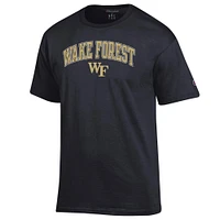 Men's Champion  Black Wake Forest Demon Deacons Arched Logo T-Shirt