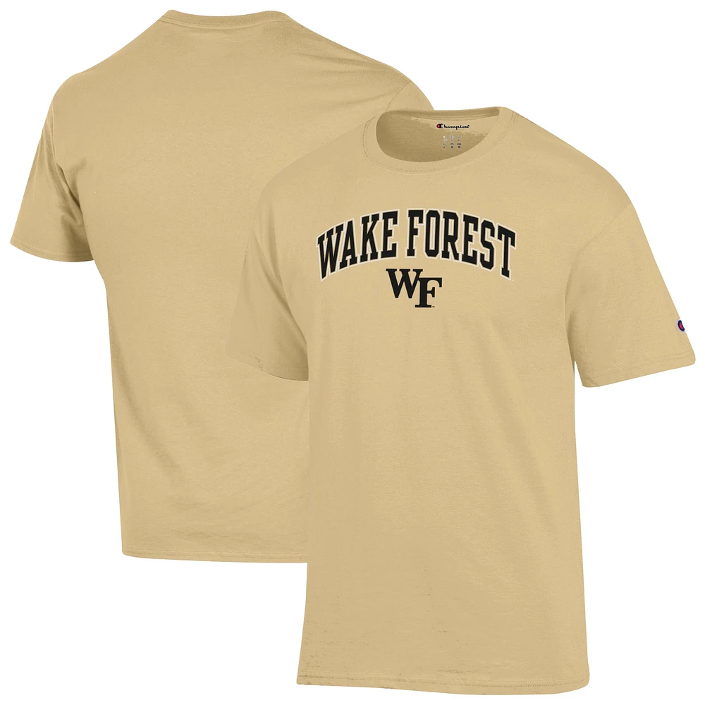 Men's Champion  Gold Wake Forest Demon Deacons Arch Over Logo T-Shirt
