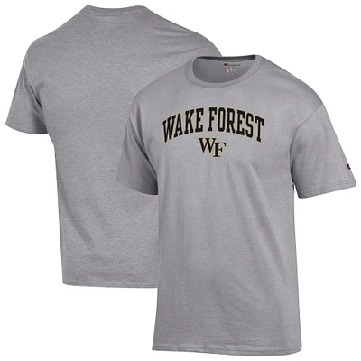 Men's Champion  Heather Gray Wake Forest Demon Deacons Arch Over Logo T-Shirt