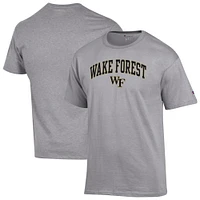 Men's Champion  Heather Gray Wake Forest Demon Deacons Arch Over Logo T-Shirt