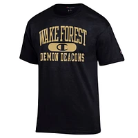 T-shirt Champion Black Wake Forest Demon Deacons Arch Pill pour homme