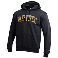 Men's Champion  Black Wake Forest Demon Deacons Basic Arch Fleece Pullover Hoodie