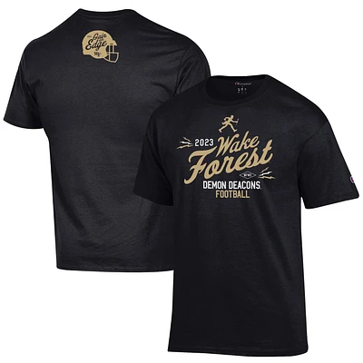 T-shirt de saison football Champion Black Wake Forest Demon Deacons pour homme