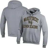 Sweat à capuche Champion Heather Grey Wake Forest Demon Deacons High Motor pour homme