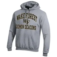 Men's Champion Heather Gray Wake Forest Demon Deacons High Motor Pullover Hoodie