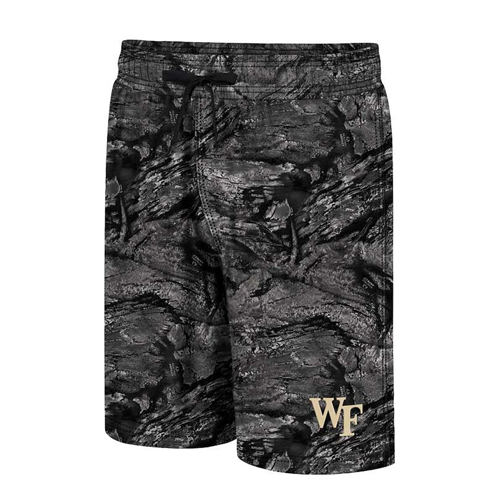 Men's Colosseum Charcoal Wake Forest Demon Deacons Realtree Aspect Ohana Swim Shorts