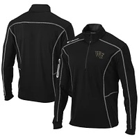 Men's Columbia Golf Black Wake Forest Demon Deacons Shotgun Omni-Wick Quarter-Zip Pullover Jacket