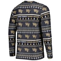 Men's Concepts Sport Black Wake Forest Demon Deacons Swivel Long Sleeve T-Shirt & Pants Sleep Set