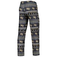 Men's Concepts Sport Black Wake Forest Demon Deacons Swivel Long Sleeve T-Shirt & Pants Sleep Set