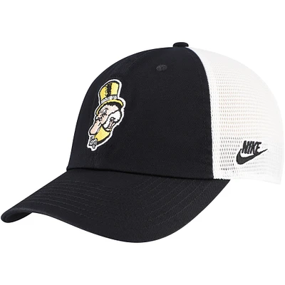 Casquette ajustable Nike Wake Forest Demon Deacons Vintage Club Trucker pour homme noire/blanche