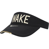 Nike Black Wake Forest Demon Deacons 2023 Sideline Performance Visière ajustable pour homme