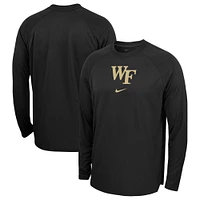 Men's Nike  Black Wake Forest Demon Deacons Basketball Spotlight Raglan Performance Long Sleeve T-Shirt