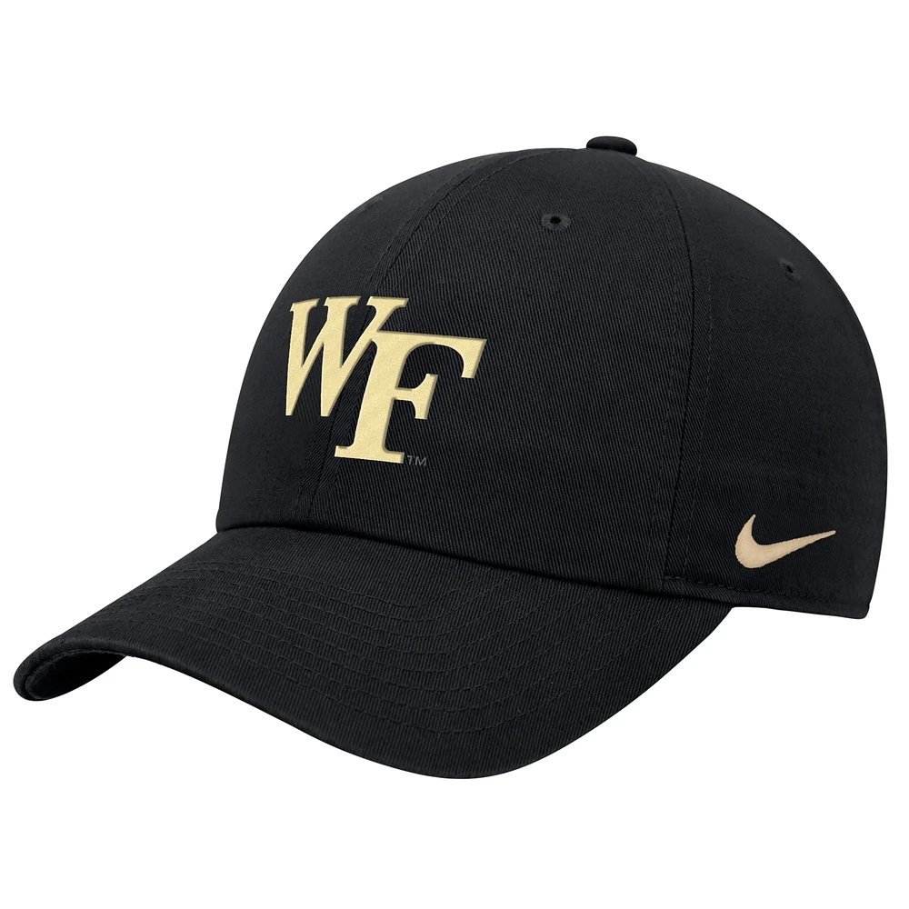 Men's Nike  Black Wake Forest Demon Deacons Club Adjustable Hat