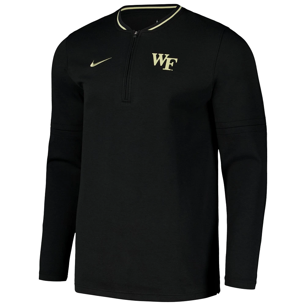 Men's Nike Black Wake Forest Demon Deacons Coaches Quarter-Zip Jacket