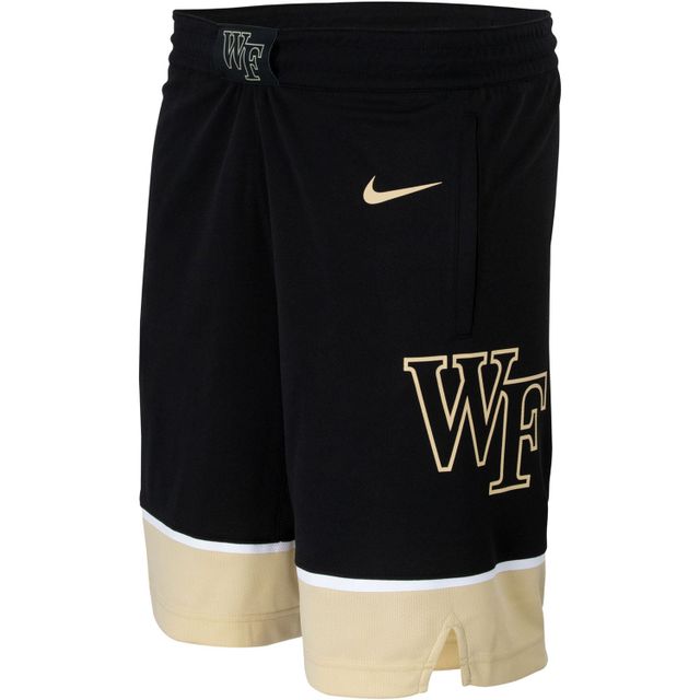 Nike Black Wake Forest Demon Deacons Team Logo Replica Short de basketball pour homme