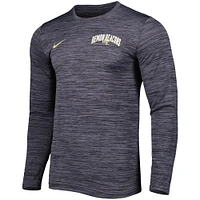 T-shirt à manches longues Nike Wake Forest Demon Deacons Velocity Performance pour homme, noir