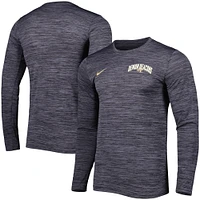 T-shirt à manches longues Nike Wake Forest Demon Deacons Velocity Performance pour homme, noir