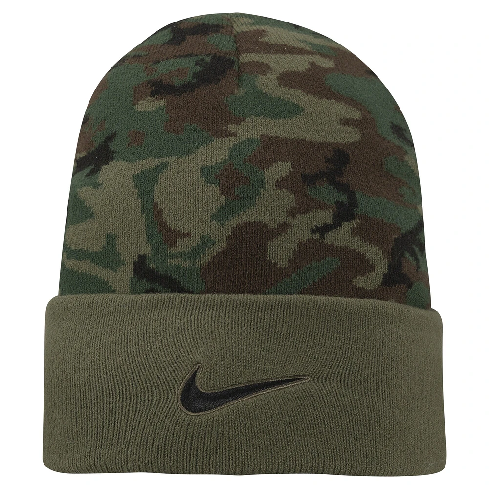 Bonnet en tricot à revers Nike Camo Wake Forest Demon Deacons Military Pack pour homme