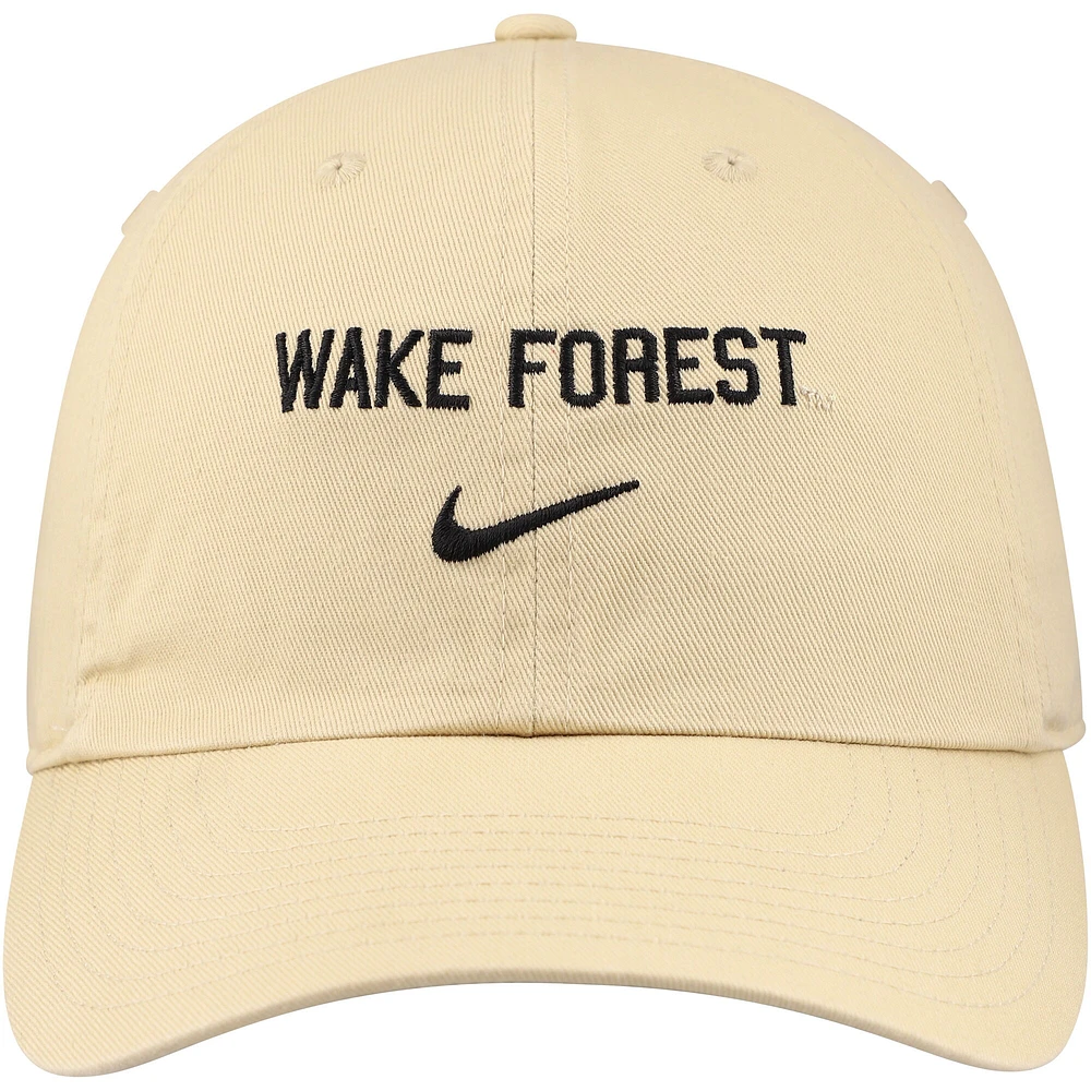 Casquette réglable Nike Gold Wake Forest Demon Deacons 2024 Sideline Club pour homme