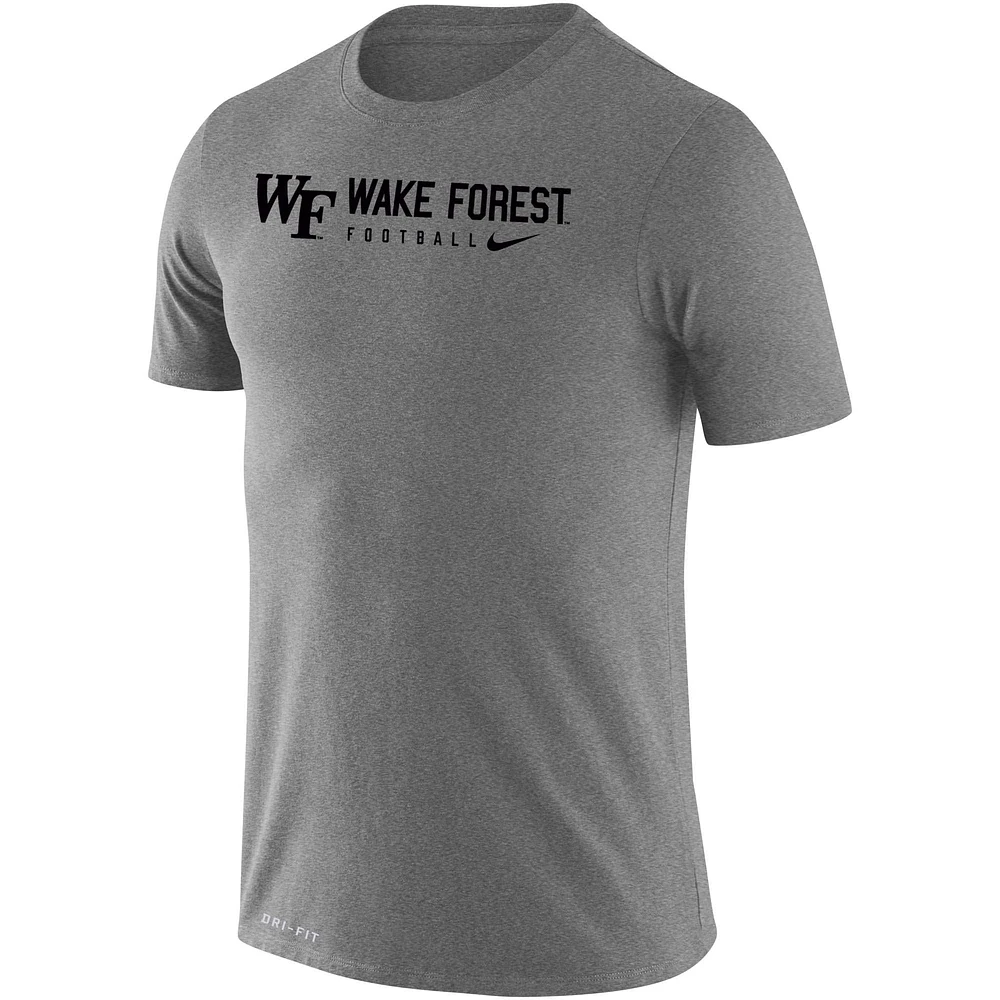 Men's Nike Heather Gray Wake Forest Demon Deacons Changeover Legend T-Shirt